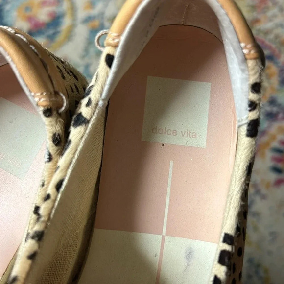 👣Dolce Vita Women’s 9 platform hide on leather and linen sneaker - Picture 2 of 6